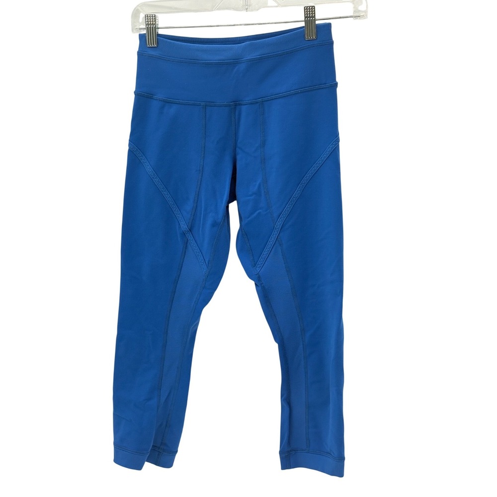 Lululemon Leggings Cropped Capri Roll Out Baroque Blue Women Size 4